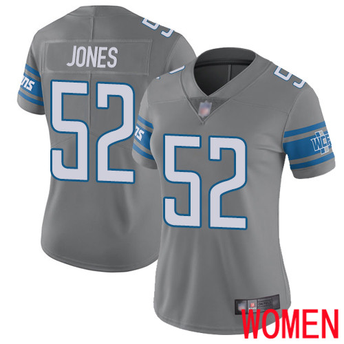 Detroit Lions Limited Steel Women Christian Jones Jersey NFL Football #52 Rush Vapor Untouchable->women nfl jersey->Women Jersey